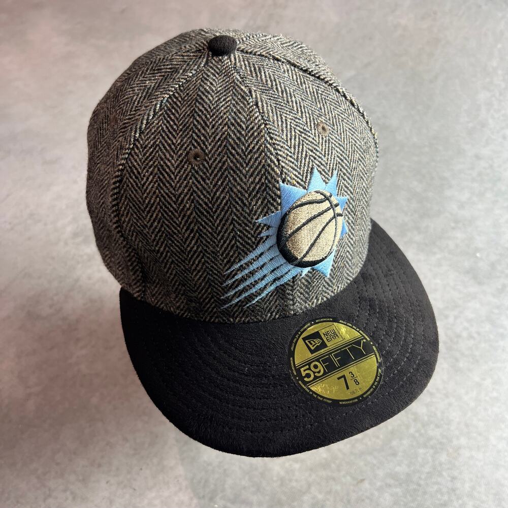 New Era 59Fifty Phoenix Suns NBA Black Gray Tweed Cap Hat Size 7 3/8 NWT